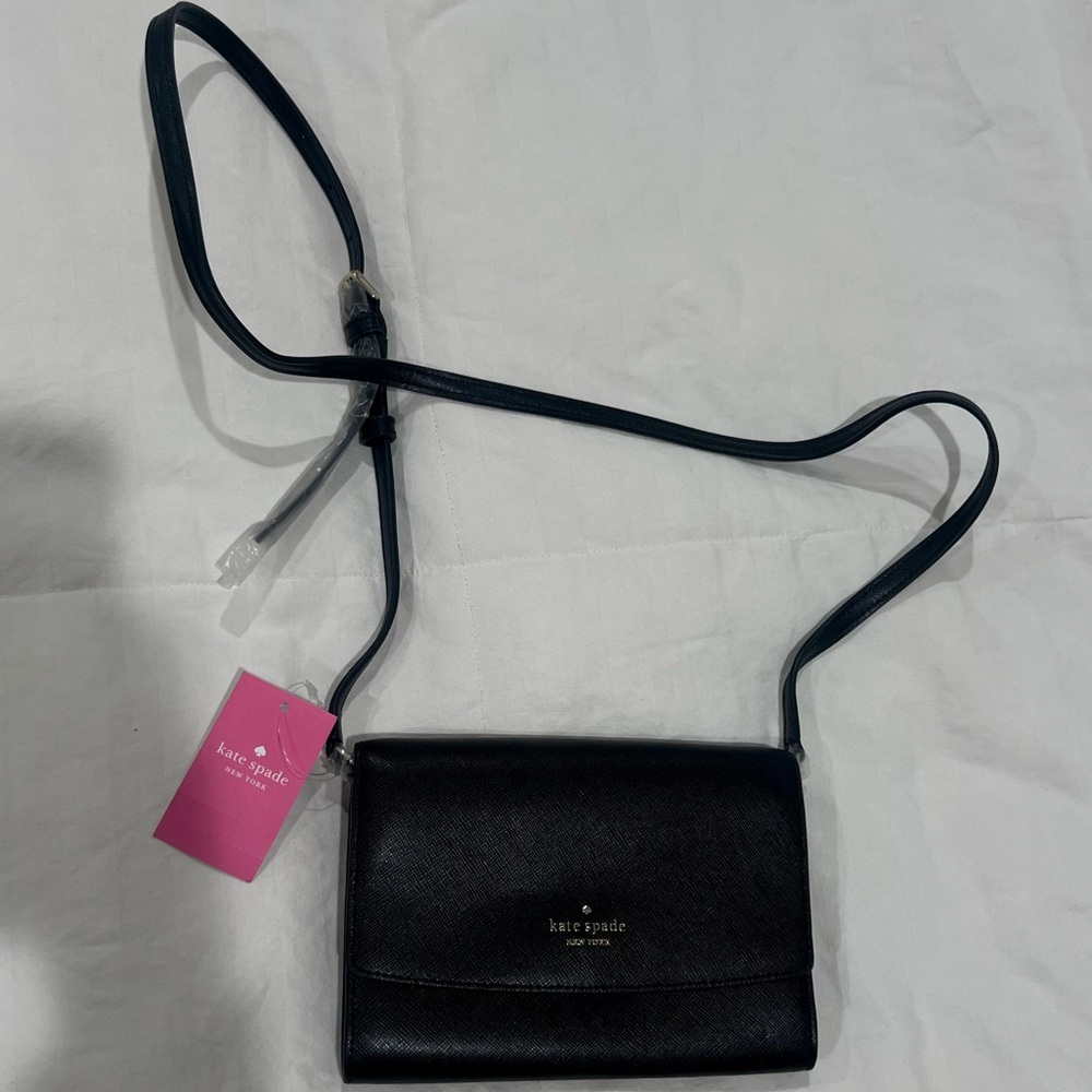 NWT Kate Spade Perry Saffiano Leather Wallet crossbody purse 👜🖤